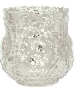 Silver Rose Large Mercury Glass Henna Design Vase