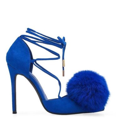 royal blue Pom heel
