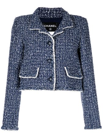 Chanel Pre-Owned Enkelknäppt Tweedkavaj Från 2015 - Farfetch