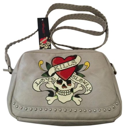 *clipped by @luci-her* Ed Hardy Lisette Neutral Beige Cross Body Bag - Tradesy