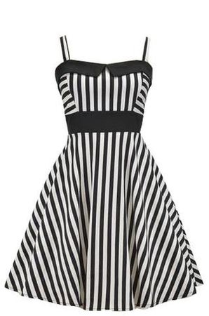 Black and White Striped Retro Swing Dress. Pin up, retro, rockabilly, and vintage inspired. | Double Trouble Apparel
