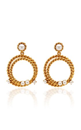 Gold-Tone Faux-Pearl Earrings by Oscar de la Renta | Moda Operandi