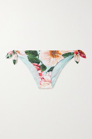 Floral-print Bikini Briefs - Pink