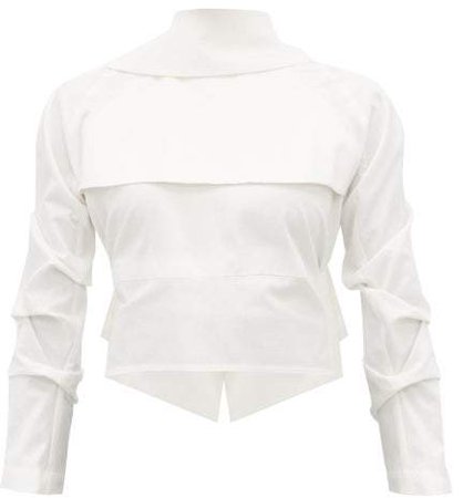 A.W.A.K.E. Mode A.w.a.k.e. Mode - Gathered Open Back Cotton Shirt - Womens - White
