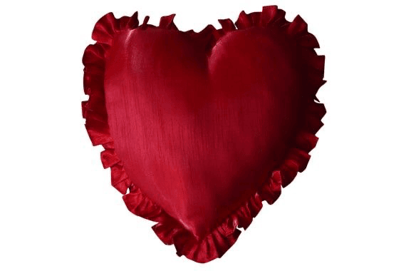 red heart frill pillow throw