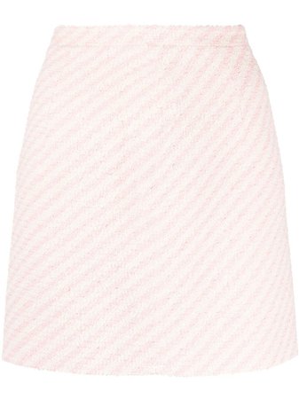 Alessandra Rich striped mini skirt pink & white
