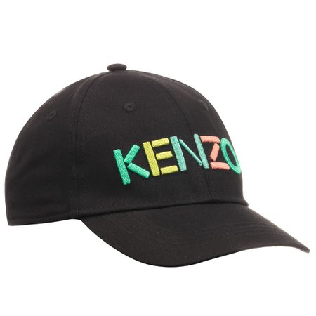 Kenzo Kids - Boys Black Cotton Logo Cap | Childrensalon