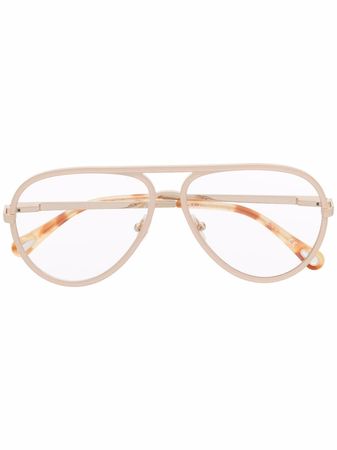 Chloé Eyewear Tortoiseshell pilot-frame Glasses - Farfetch