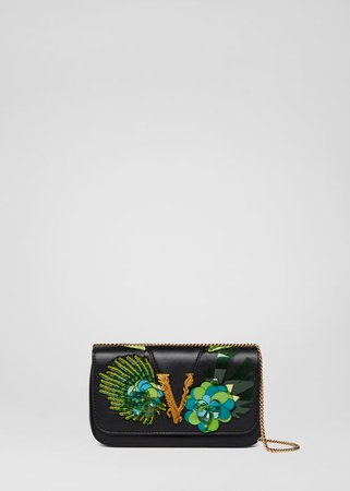 Versace Jungle Embroidered Virtus Evening Bag for Women | US Online Store