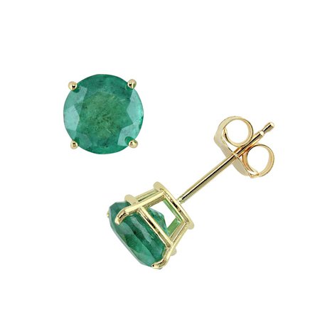 10k Gold Emerald Stud Earrings