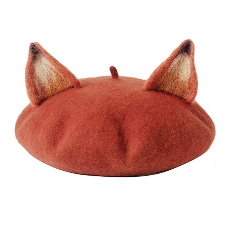 Handmade Nick Fox Ear Beret Hat Vintage Painter Wool Cap Gift at Amazon Women’s Clothing store: