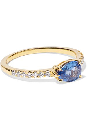 Anita Ko | Ring aus 18 Karat Gold mit einem Saphir und Diamanten | NET-A-PORTER.COM
