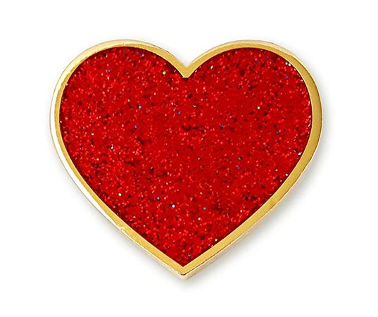 Pinsanity Glitter Heart Enamel Lapel Pin