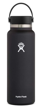 Amazon.com: Hydro Flask Water Bottle - Stainless Steel & Vacuum Insulated - Wide Mouth 2.0 with Leak Proof Flex Cap - 40 oz, Black: Kitchen & Dining