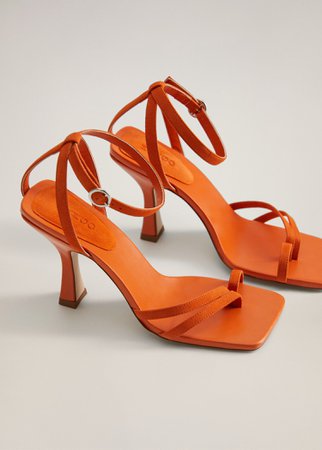 Asymmetric leather sandals - Women | Mango USA