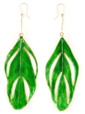 Aurelie Bidermann 'Swan' feather earrings $871 - Buy Online SS19 - Quick Shipping, Price