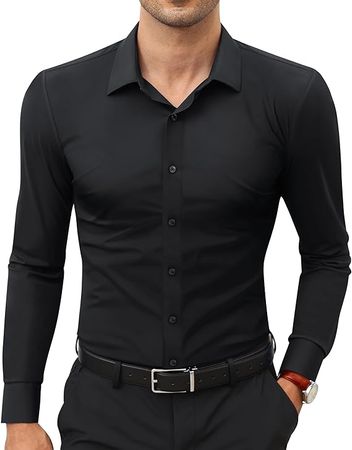 Fitted Black Dress Shirt