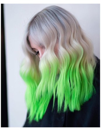 Neon Green Tips Hair