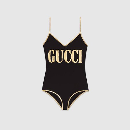 Stretch fabric swimsuit with Gucci print - Gucci Tops 574126XJA8Q1082