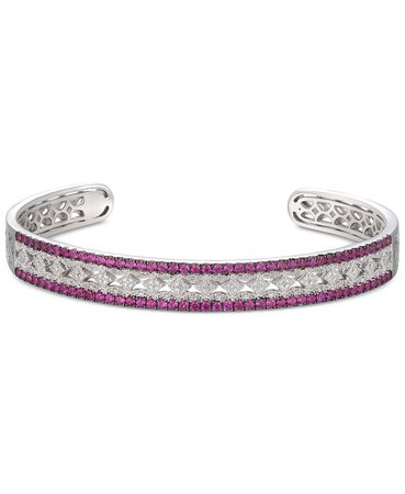 Macy's Sterling Silver Certified Ruby & Diamond Bangle Bracelet