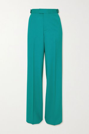 Turquoise Wool-blend straight-leg pants | The Attico | NET-A-PORTER