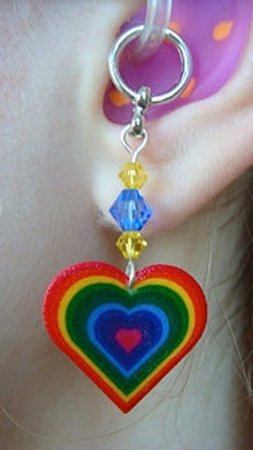 Hearing Aid Charms or Earrings - Rainbow Hearts | Etsy
