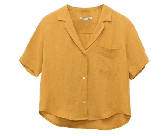 yellow button-up shirt