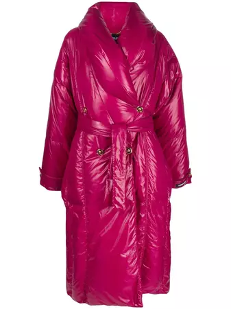 Versace Belted Padded Coat - Farfetch