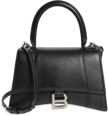 Small Hourglass Leather Shoulder Bag
