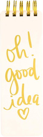 Amazon.com : Eccolo Dayna Lee Collection Go-Getter Off White "Oh! Good Idea" 3x8.5" Hardcover Spiral Memo Pad, 300 Pages : Office Products