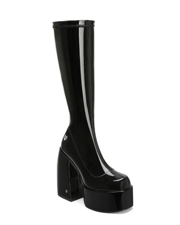 *clipped by @luci-her* Naked Wolfe Spice Black Shine Calf Boots