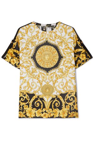 Versace | Printed silk-twill top | NET-A-PORTER.COM