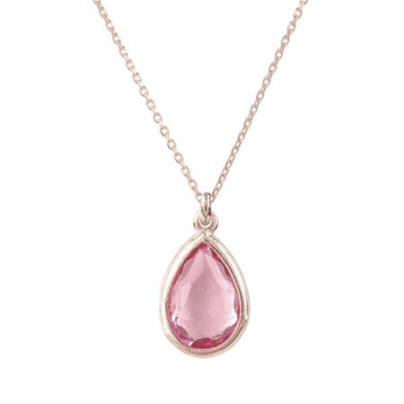 Fashiontage - Rosegold Pink Pisa Mini Teardrop Necklace - 898839248957