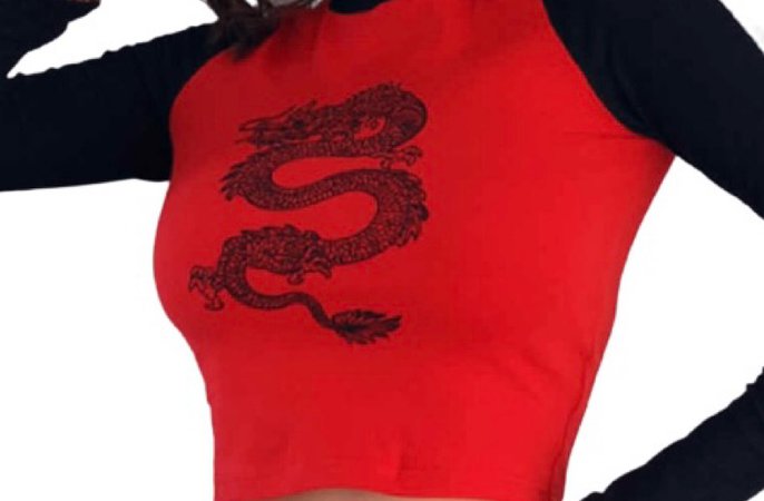 red and black dragon shirt