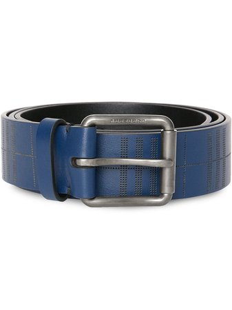Burberry Perforated Check Leather Belt