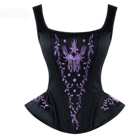 black and purple corset