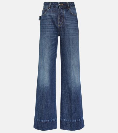 High Rise Wide Leg Jeans in Blue - Bottega Veneta | Mytheresa
