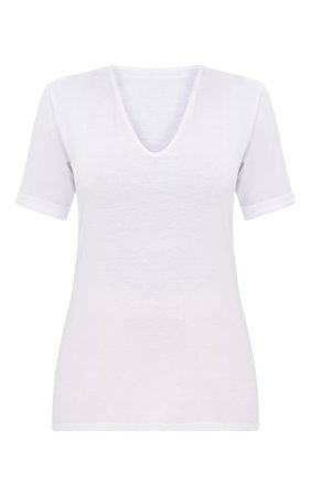 Shape White V Neck Tshirt. PLT Shape | PrettyLittleThing USA