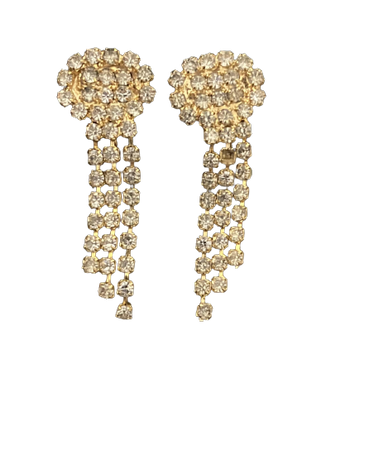 vintage gold diamanté drop earrings