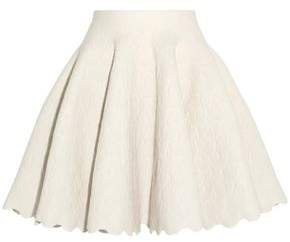 Flared Wool-blend Jacquard Mini Skirt