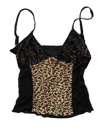 leopard black lace cami