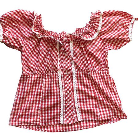 red gingham milkmaid top
