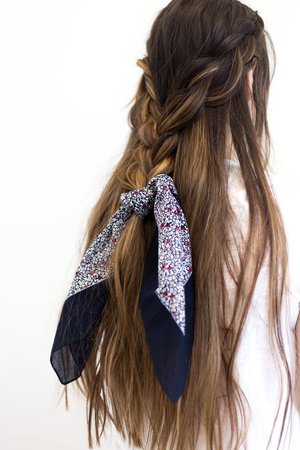 Brunette hair with scarf