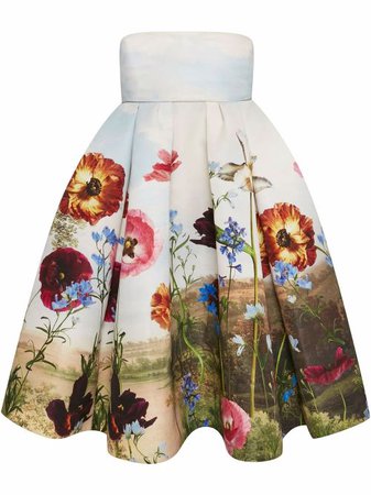 Shop Oscar de la Renta floral-print sleeveless dress with Express Delivery - FARFETCH