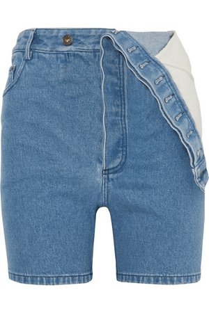 Y/PROJECT | Asymmetric denim shorts | NET-A-PORTER.COM