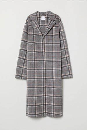 Cashmere-blend Coat - Grey melange/checked - Ladies | H&M US