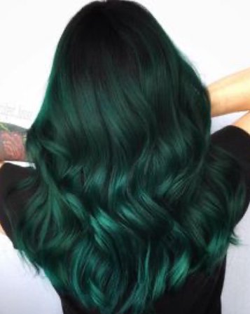 emerald green hair style