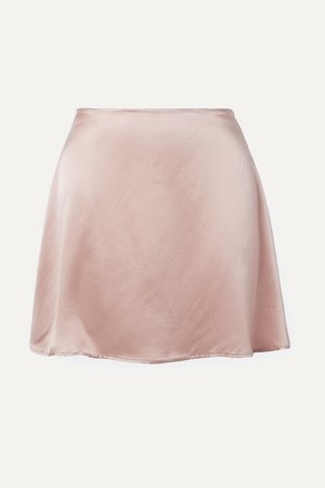 Reformation Pink Silk Miniskirt