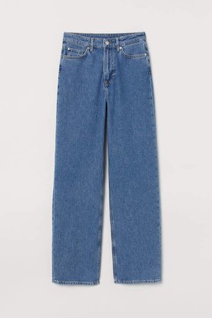 Loose Straight High Jeans - Blue