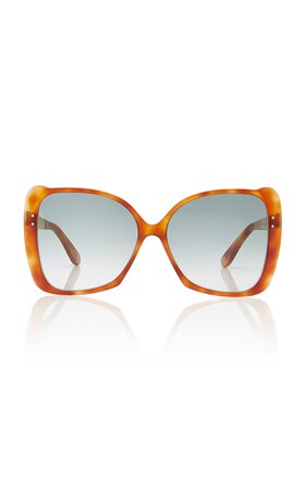 Butterfly-Frame Tortoiseshell Acetate Sunglasses by Gucci | Moda Operandi